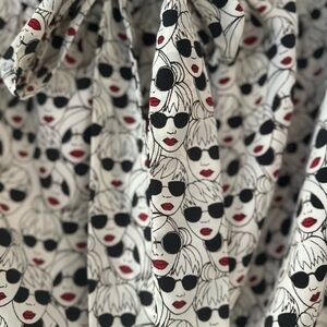 Porridge Skirt White Faces Sunglasses Red Lips Anthropologie A Line Tie Waist